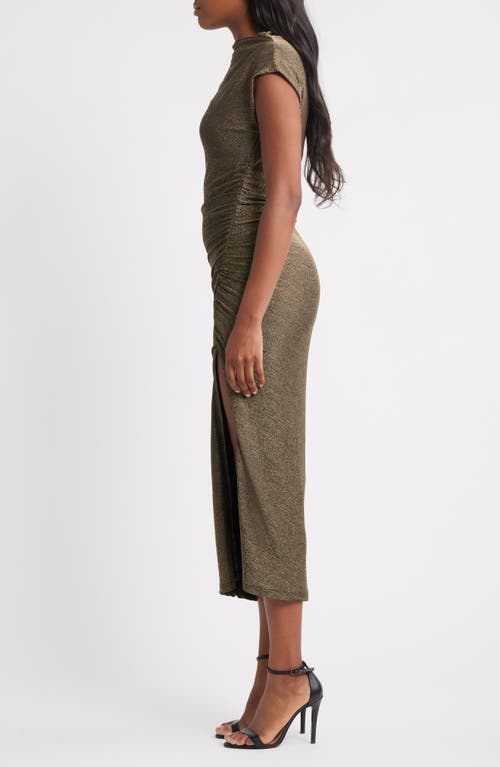 Petal And Pup Petal & Pup Mel Metallic Knit Midi Dress In Green