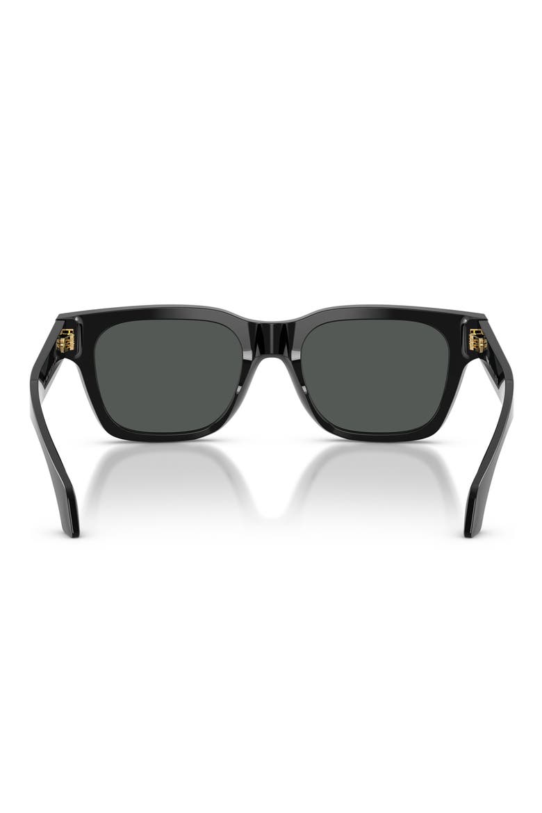 52mm Square Sunglasses, Alternate, color, BLACK / DARK GREY