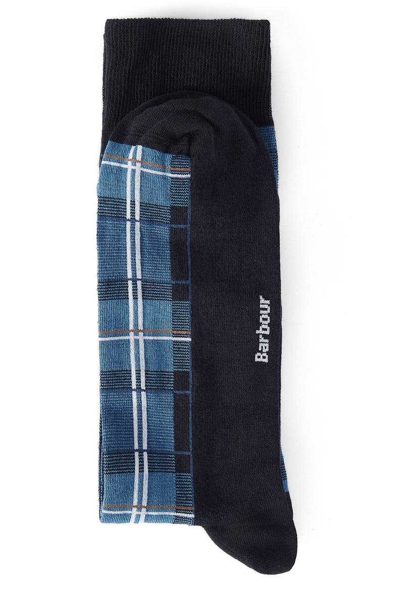 Blyth Plaid Cotton Blend Socks, Alternate, color, BERWICK BLUE