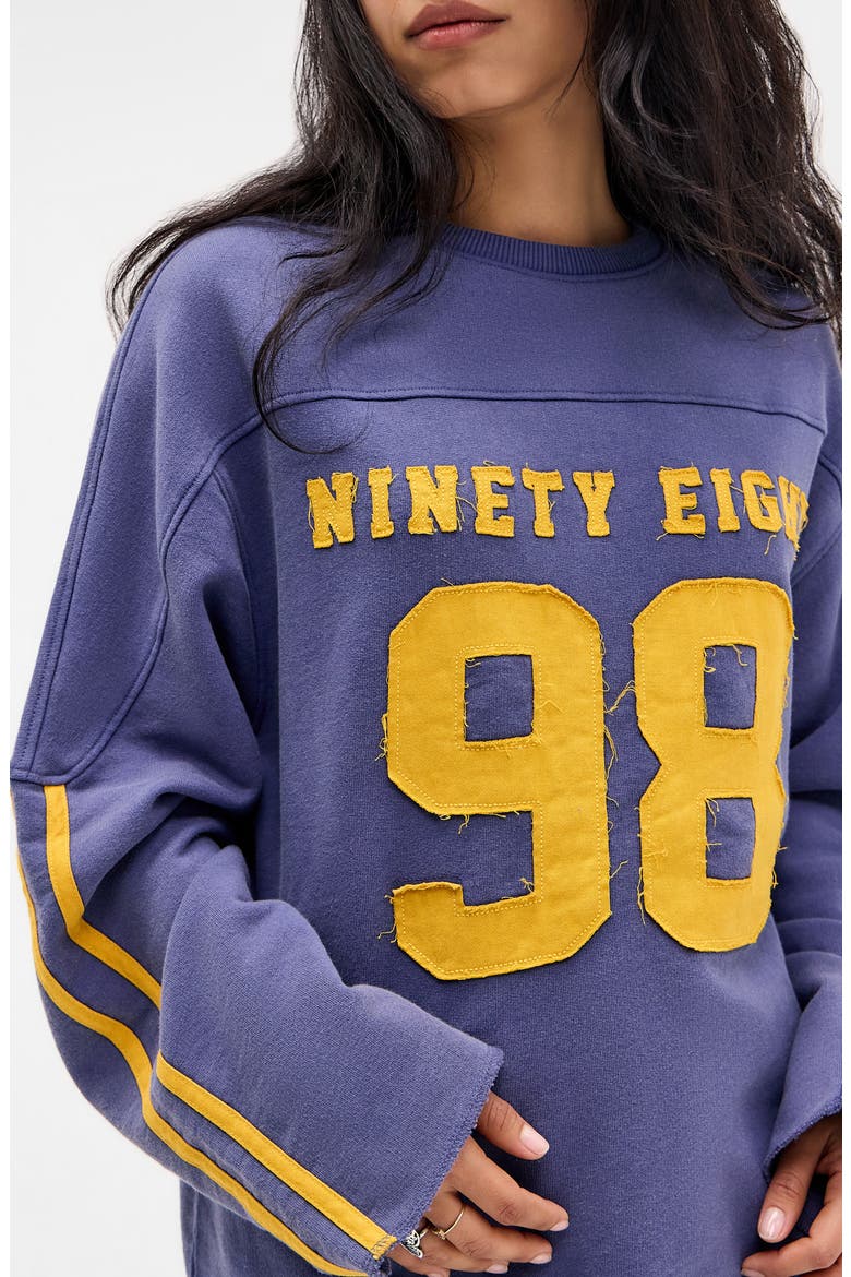Number Appliqué Cotton Sweatshirt, Alternate, color, BLUE