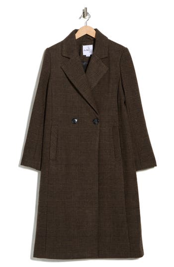 Sam Edelman Plaid Double Breasted Coat In Multi