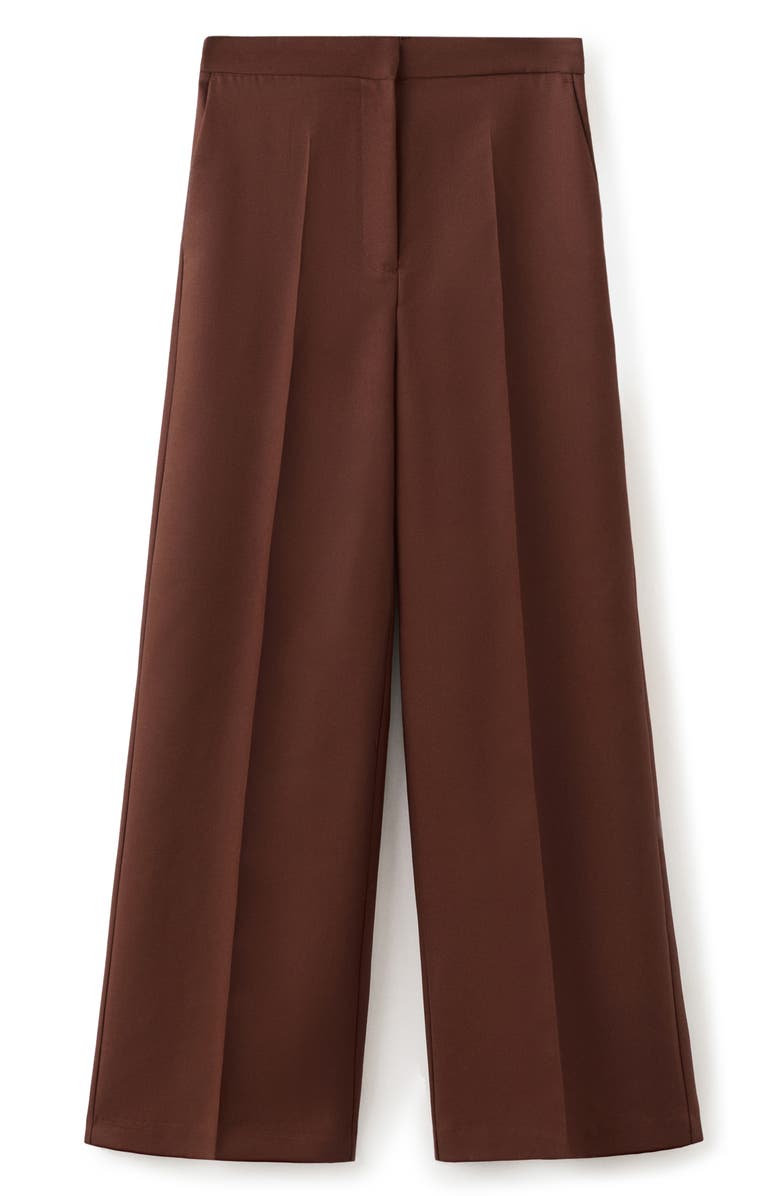 MANGO High Waist Wide Leg Pants, Alternate, color, Burnt Orange