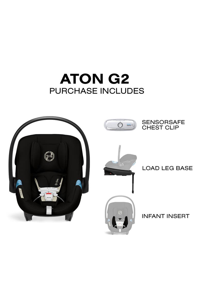 CYBEX Aton G2 Infant Car Seat with Load Leg Base, Alternate, color, Moon Black