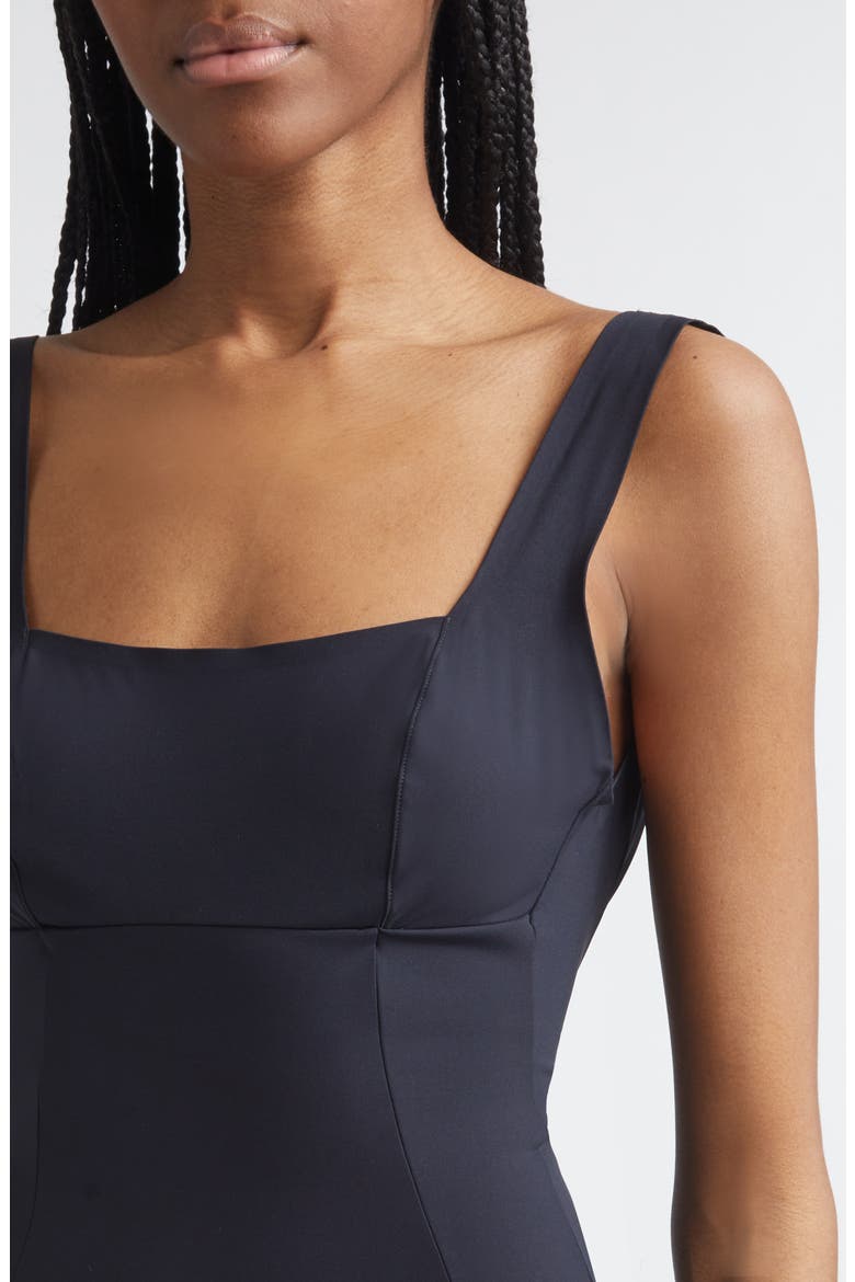Square Neck One-Piece Swimsuit, Alternate, color, BLACK