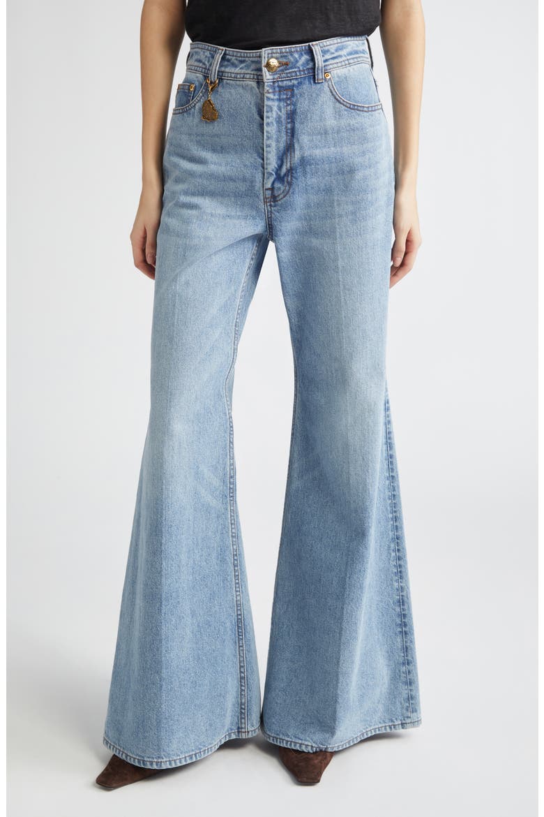 High Waist Flare Jeans, Main, color, DAWN BLUE