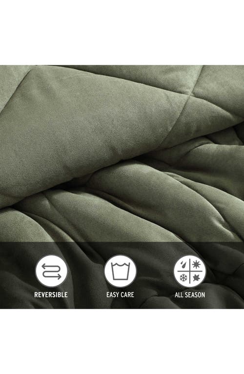 Eddie Bauer Big Lake Plaid Reversible Faux Shearling Comforter Set In Green