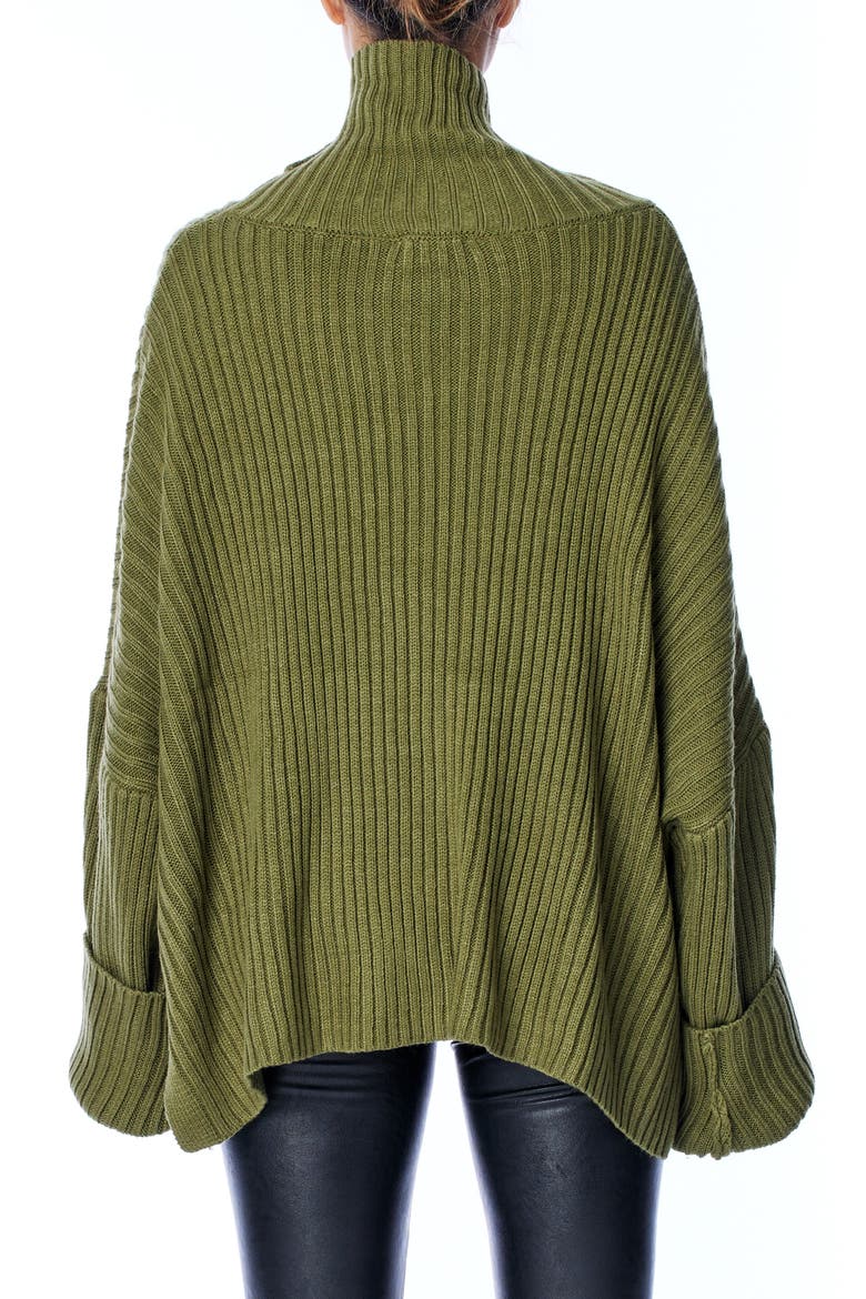 Casey Oversize Turtleneck Sweater, Alternate, color, ARMY