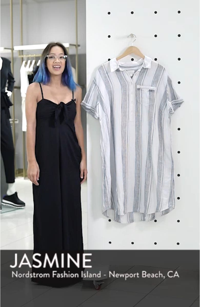 Stripe Linen Shirtdress, sales video thumbnail