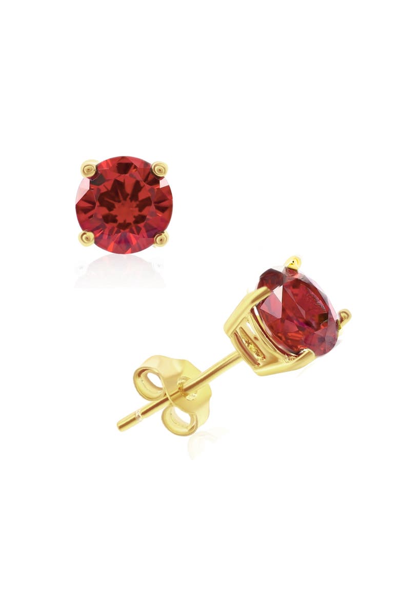 Donatello Gian Sterling Silver Gold Plated Ruby Studs, Main, color, Ruby