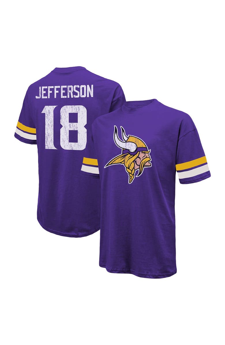 Majestic Threads Men's Majestic Threads Justin Jefferson Purple Minnesota Vikings Name & Number Oversize Fit T-Shirt, Main, color, Purple