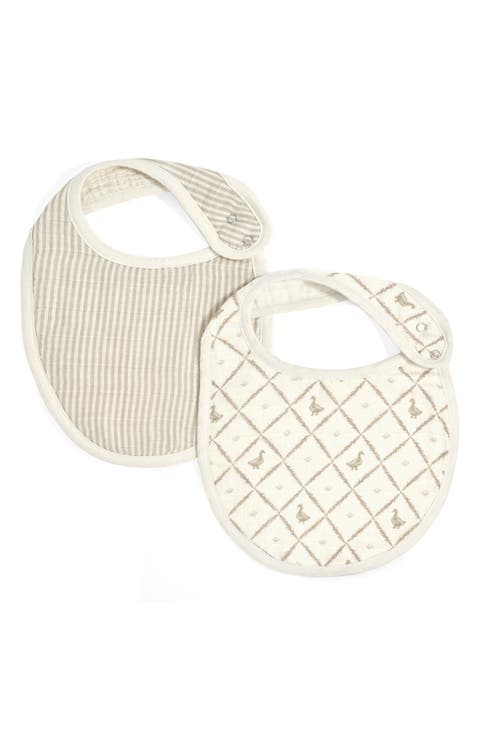 Assorted 2-Pack Organic Cotton Muslin Bibs