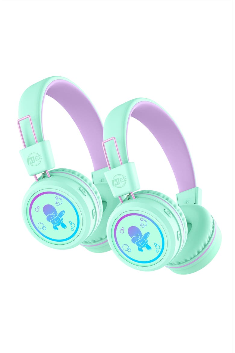 KidJamz KJ55BT (2 Pack) Bluetooth Wireless Headphones for Kids w/ LED Lights, Main, color, Mint