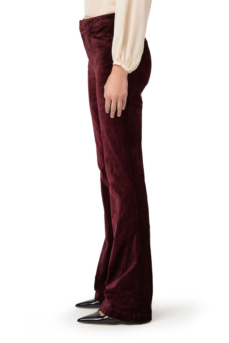 Laurel Canyon High Waist Bootcut Velvet Pants, Alternate, color, DARK OXBLOOD