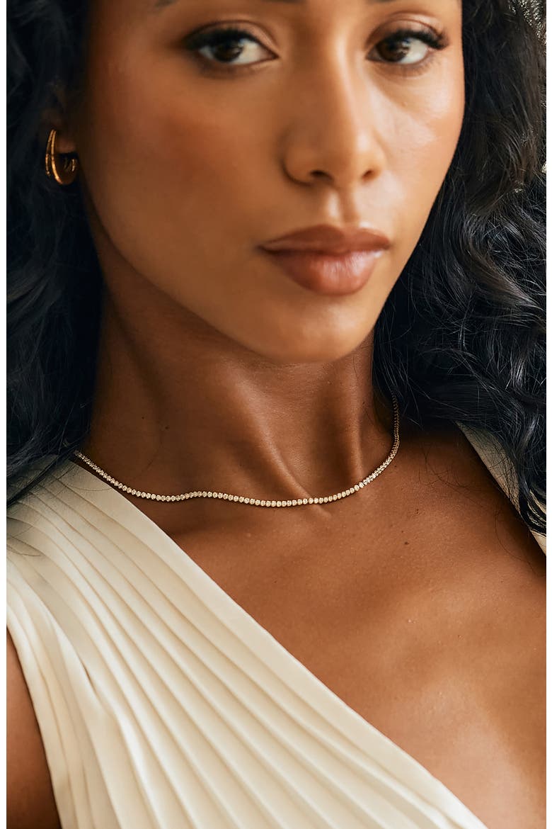 Isabella Mini Tennis Necklace, Alternate, color, GOLD