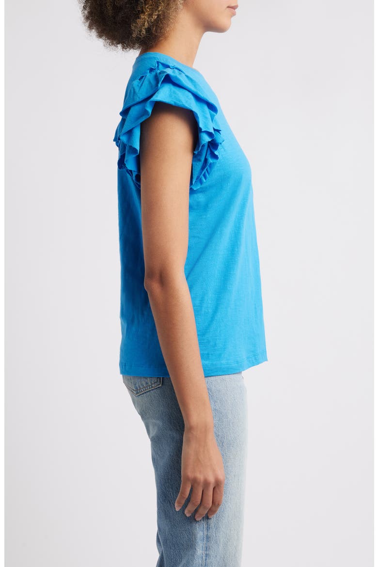 Ruffle Sleeve T-Shirt, Alternate, color, FRENCH BLUE
