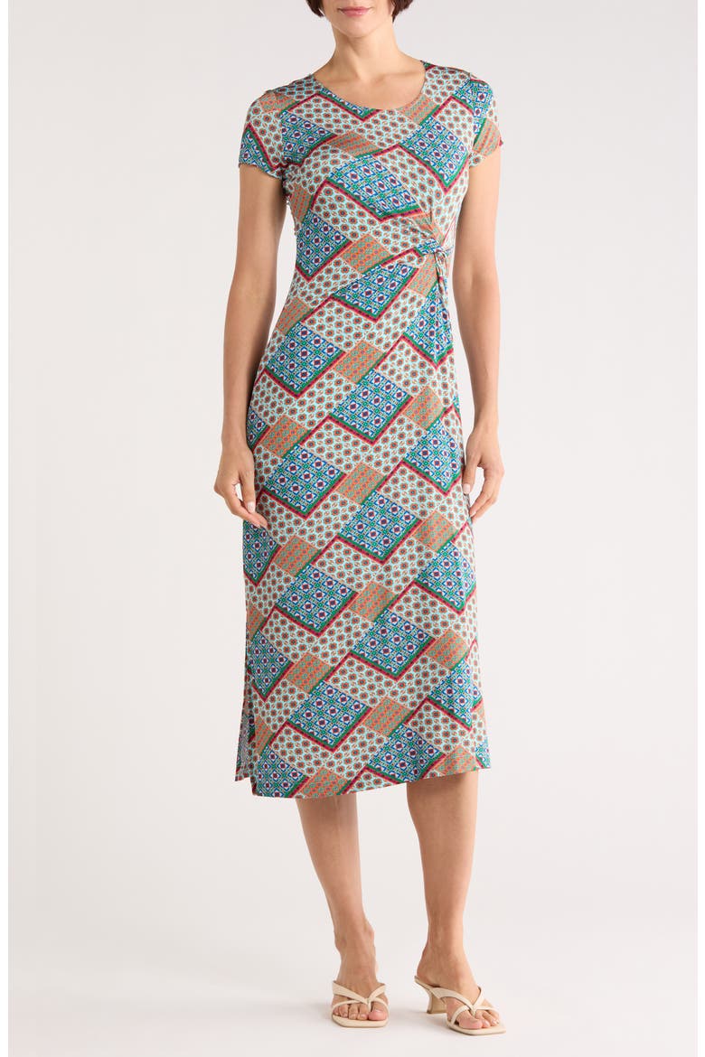 Melissa Printed Midi Dress, Main, color, TROPEZ TILE
