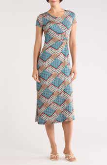 Elie Tahari Melissa Printed Midi Dress