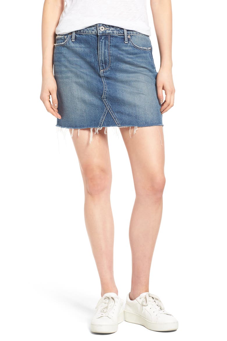 Alethea Cutoff Denim Miniskirt, Main, color, VALE