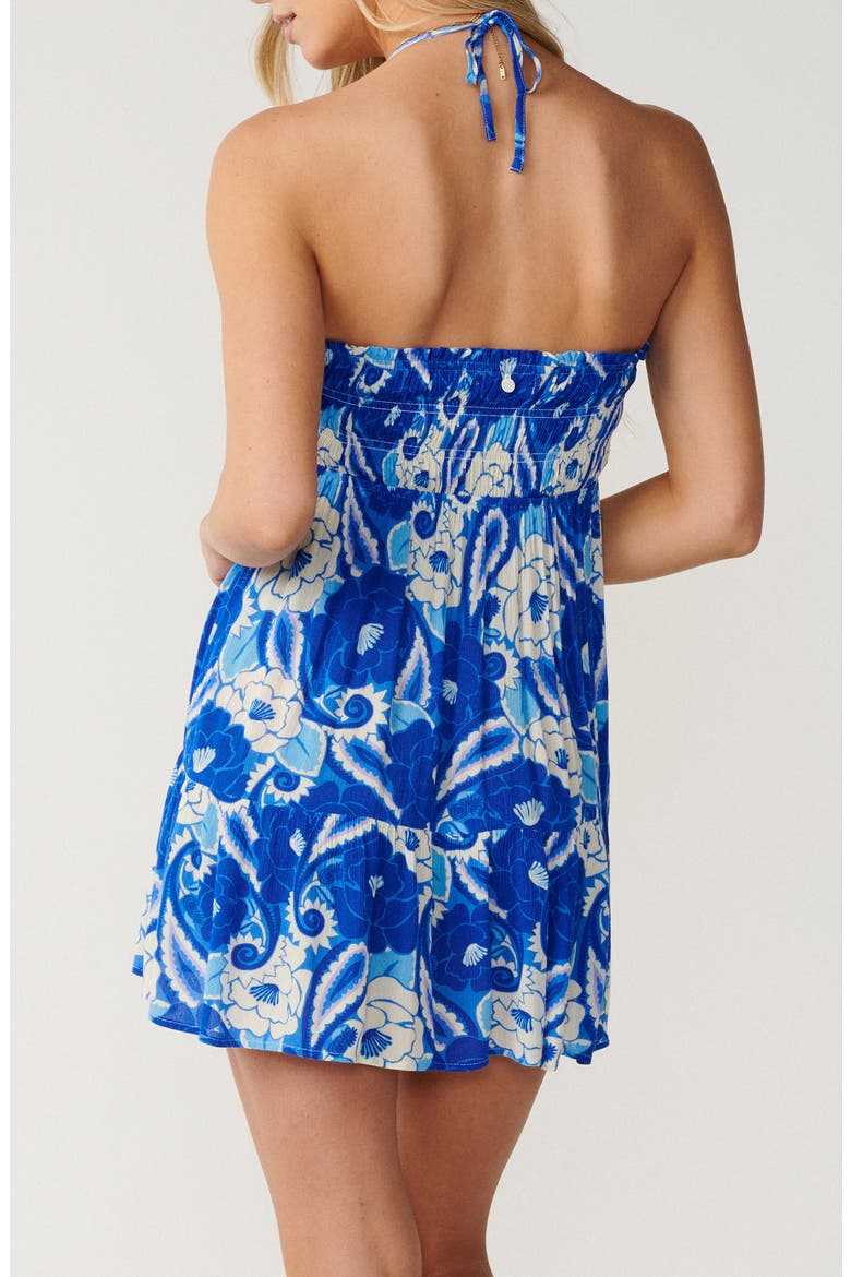 Groove Tiered Halter Minidress, Alternate, color, BLUE
