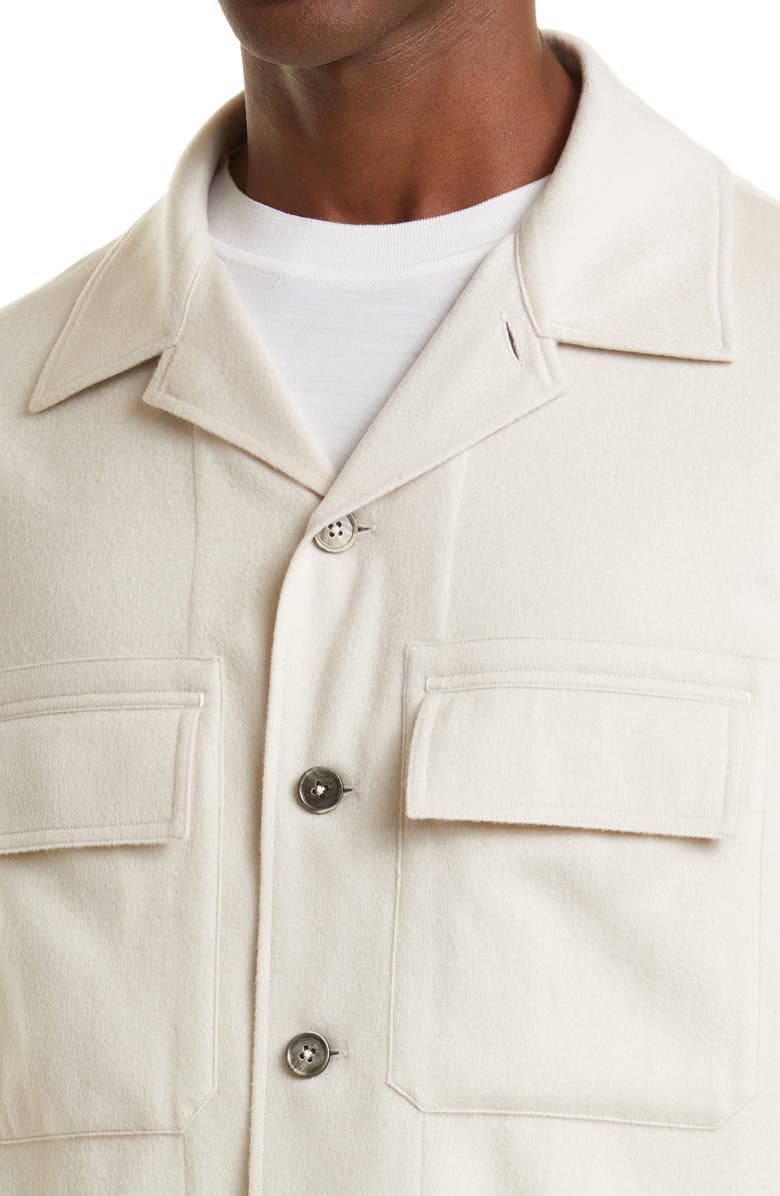 ZEGNA Oversize Oasi Cashmere Overshirt, Alternate, color, Ecru
