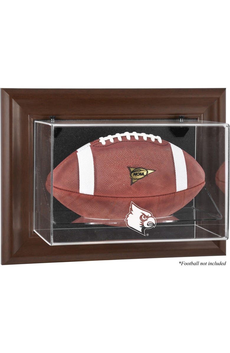FANATICS AUTHENTIC Louisville Cardinals Brown Framed Logo Wall-Mountable Football Display Case, Main, color, 