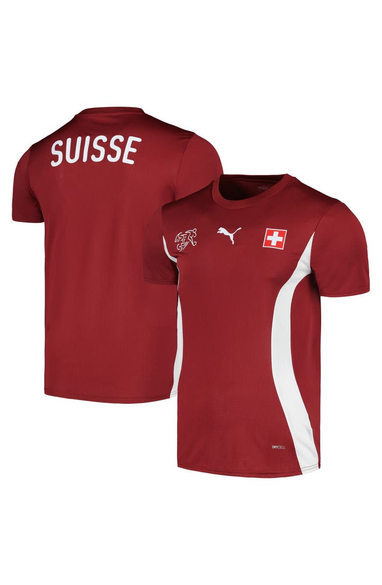 PUMA Men's Puma Red Switzerland National Team 2024 Pre-Match Jersey, Main, color, Red
