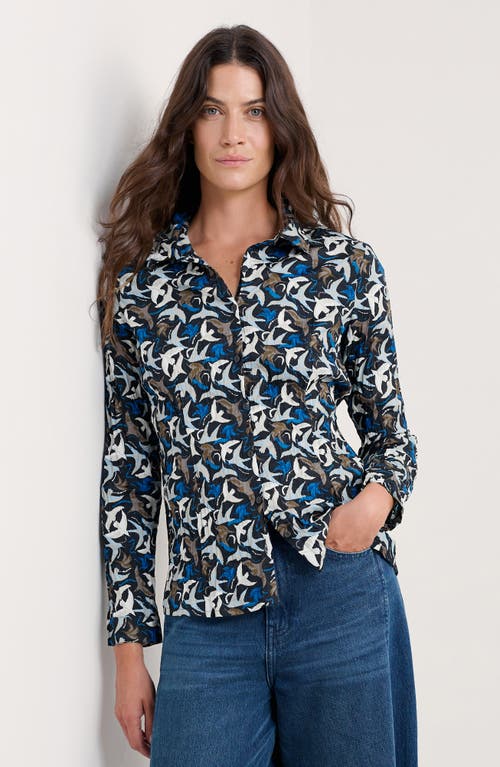 Seasalt Cornwall Larissa Printed Organic Cotton Button-up Shirt In Multi