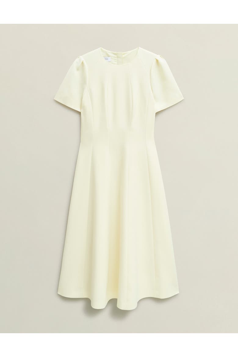 Eliana Fit Flare Midi Dress, Alternate, color, Pale Yellow