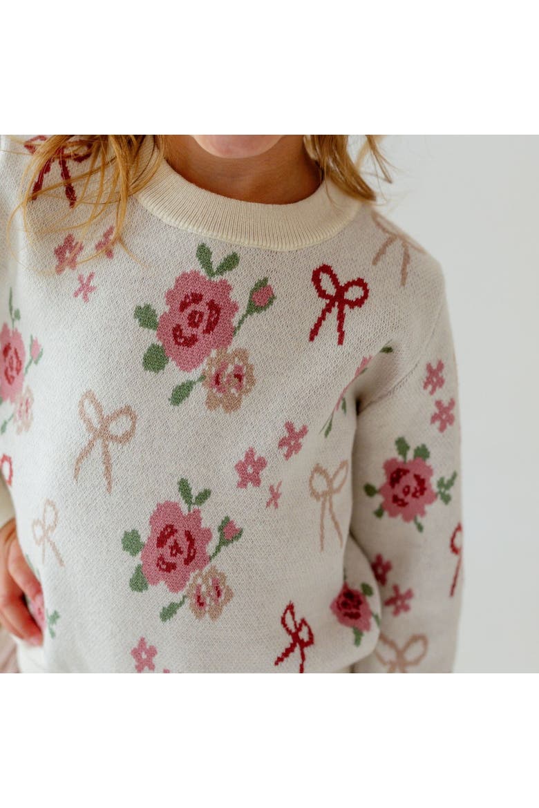 Rose Bow Sweater, Alternate, color, Ivory