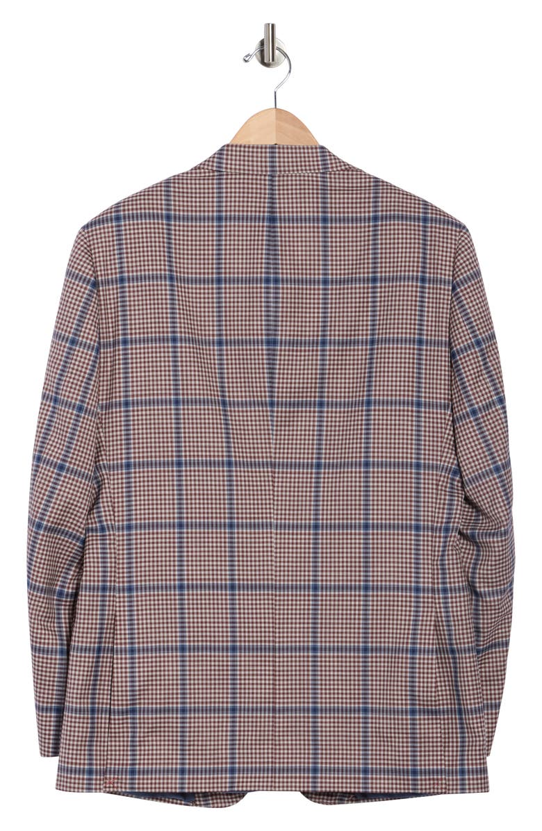 Samuelsohn Check Wool & Silk Sport Coat, Alternate, color, Burgundy