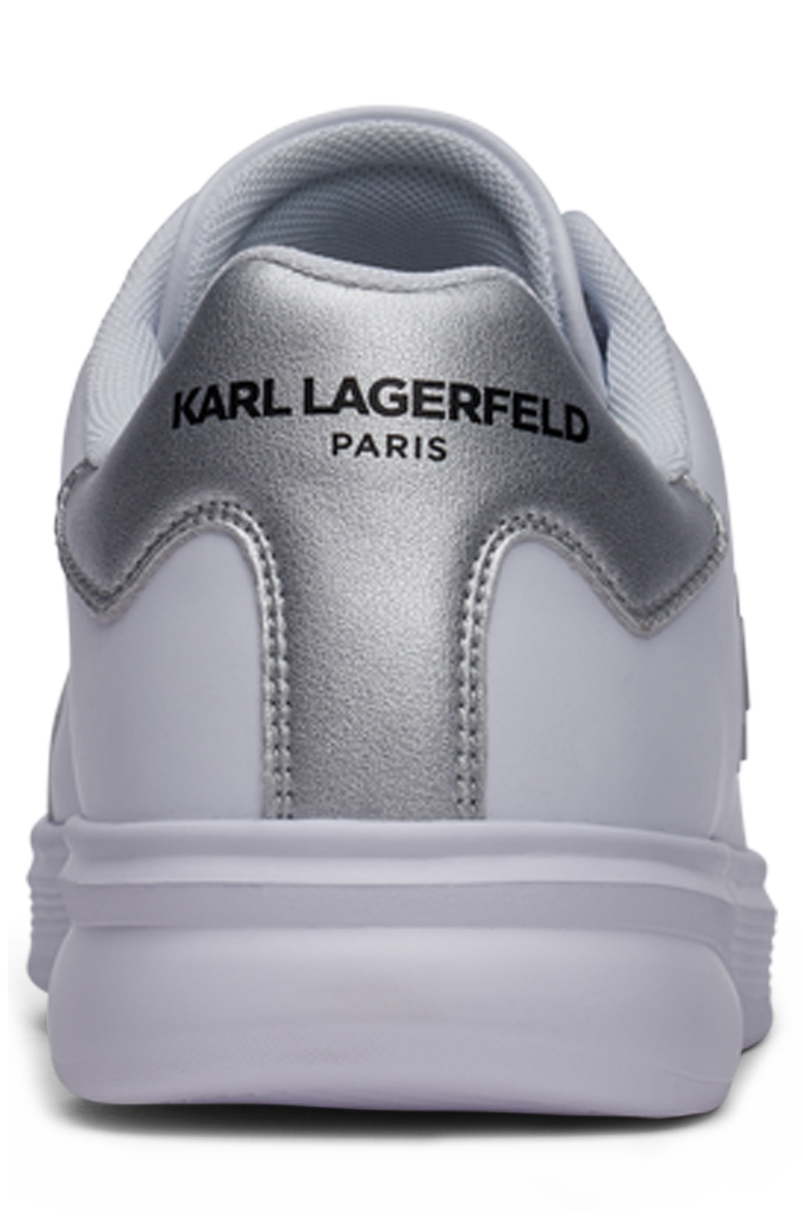 Karl Head Patch Racer Toe Sneaker, Alternate, color, WHITE