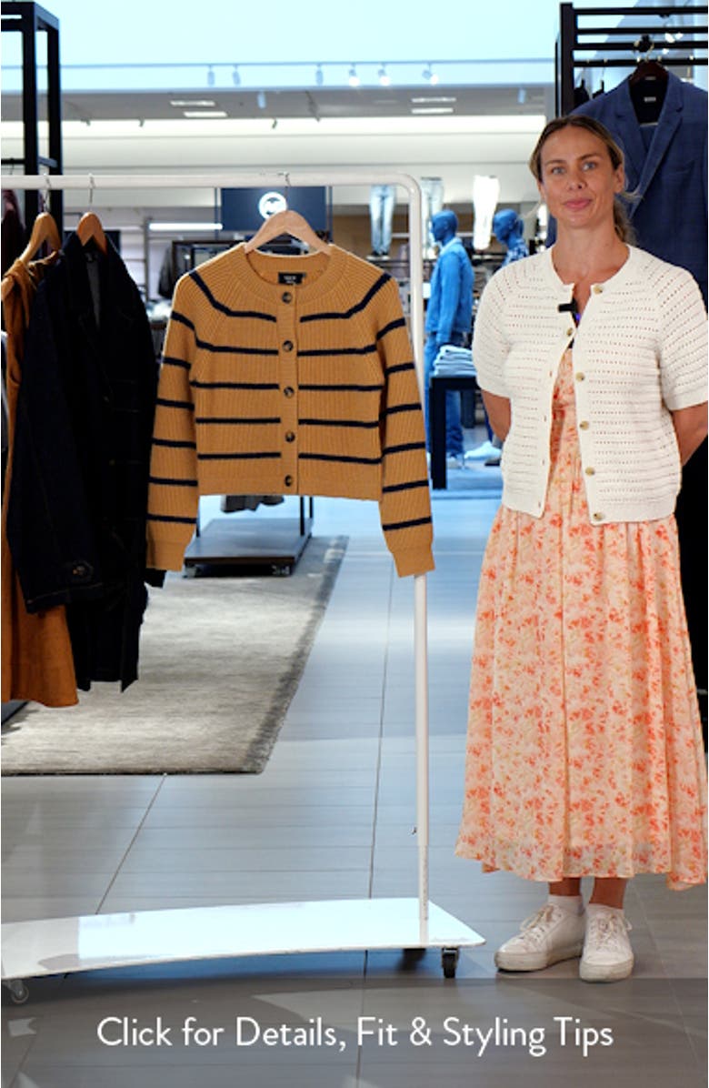 Nadia Stripe Crop Cardigan, sales video thumbnail