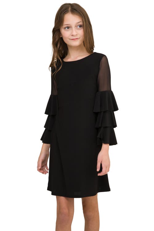 Un Deux Trois Tiered Sleeeve Dress In Black