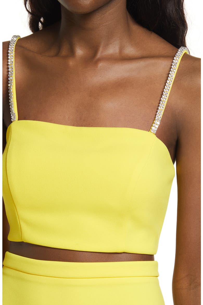 Xscape Crop Top & Skirt Set, Alternate, color, YELLOW