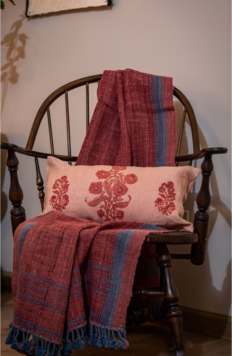 Alamwar English Garden Petit Lumbar Pillow Cover, Alternate, color, Coral/Clay/Rose On Sand