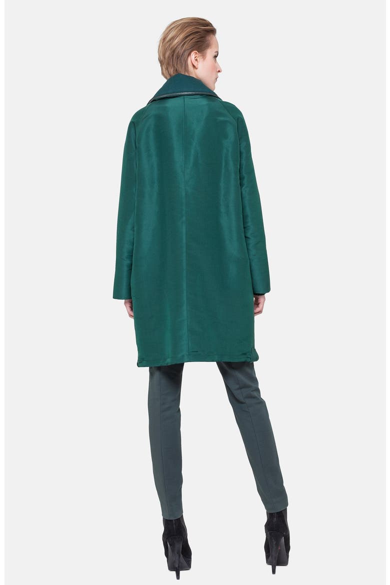 Reversible Silk & Cashmere Parka, Alternate, color, GREEN