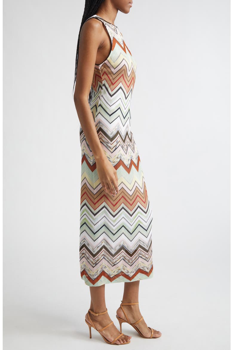 Zigzag Knit Midi Dress, Alternate, color, BEIGE ORANGE