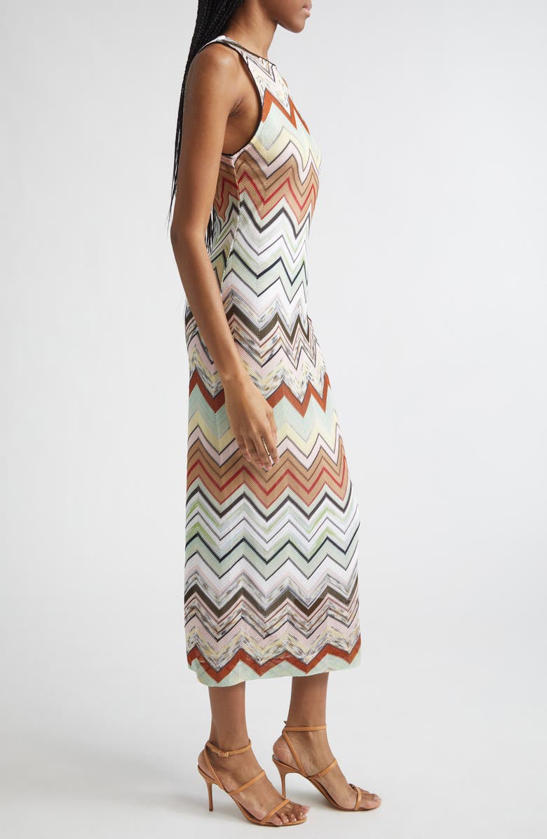 Missoni Zigzag Knit Midi Dress, Alternate, color, Beige Orange