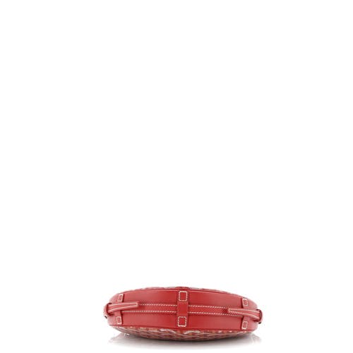 Pre-owned Goyard Goyard Hirondelle Shoulder Bag Coated Canvas And Leather In Red
