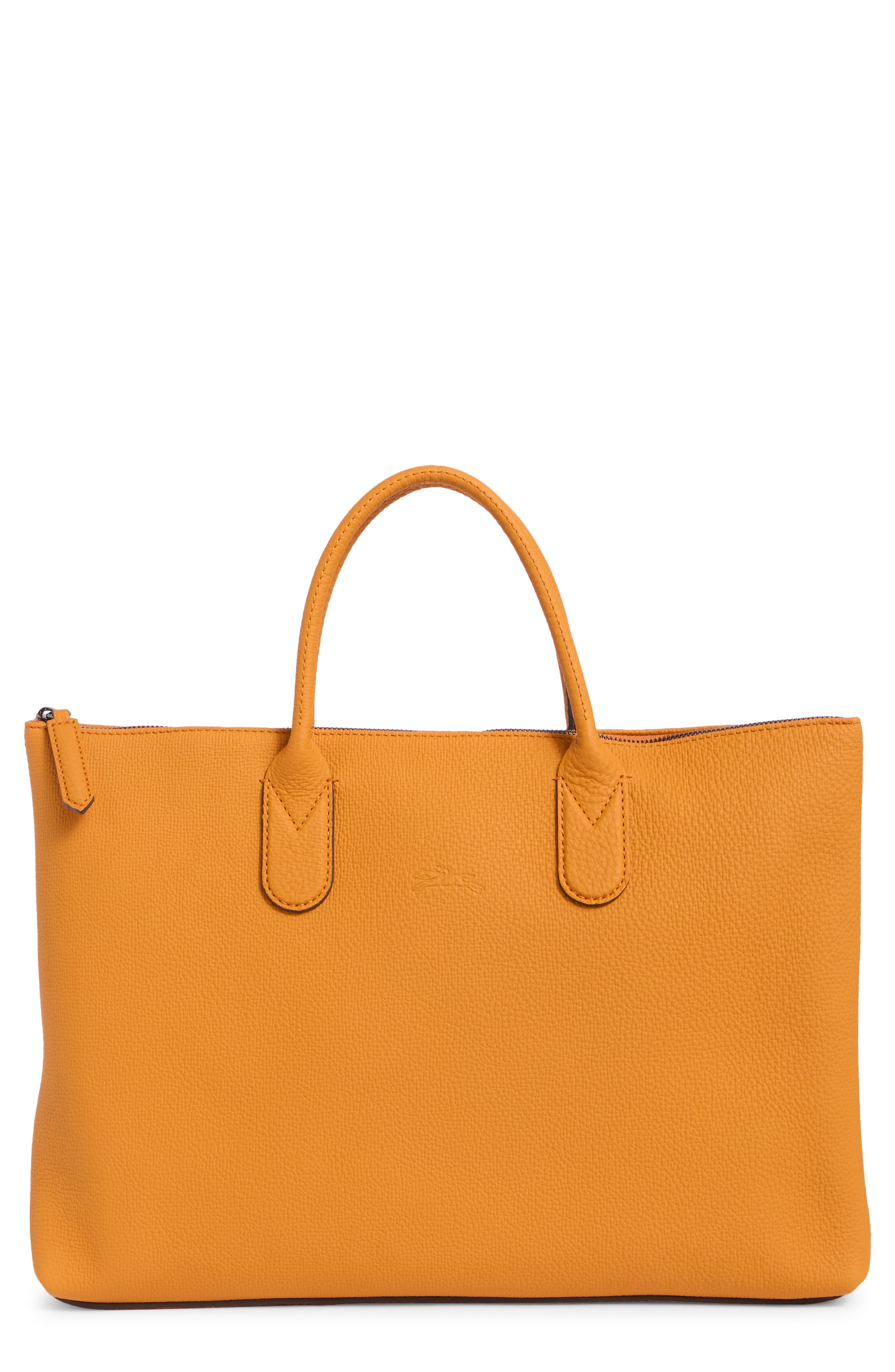 Longchamp Essential Pebbled Leather Document Holder, Main, color, Orange