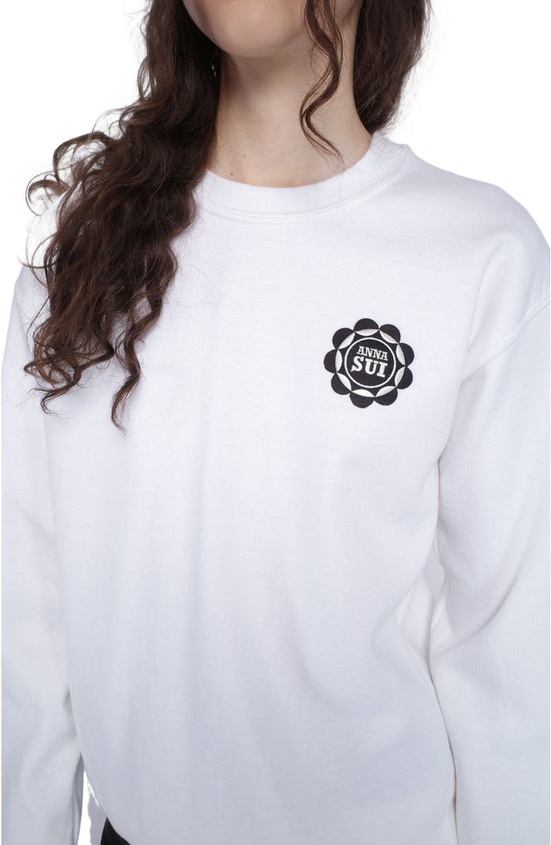 Anna Sui Wings Crew Neck Sweatshirt, Alternate, color, White