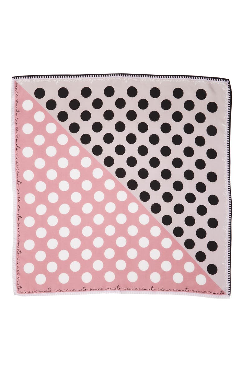 Vince Camuto Polka Stripe Square Silk Scarf, Alternate, color, 
