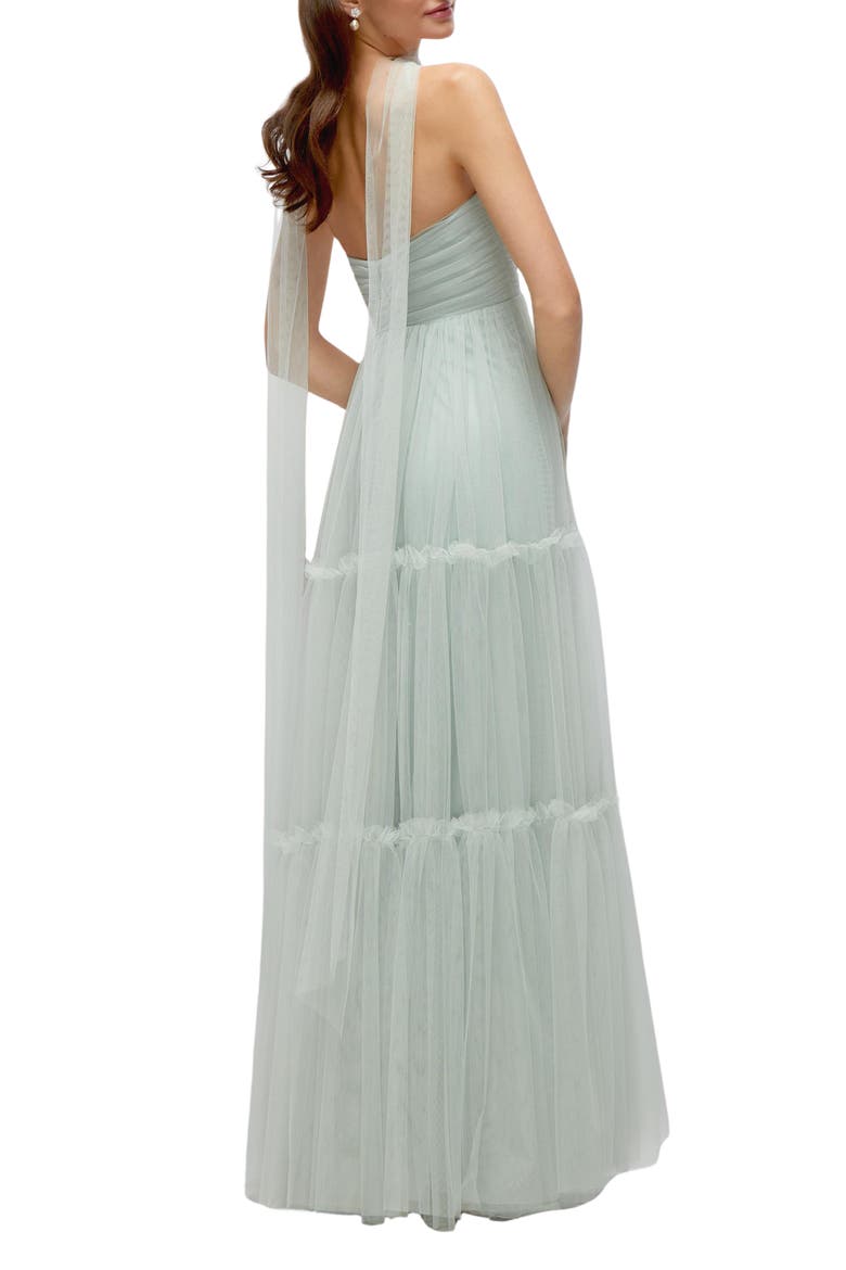 Strapless Tiered Tulle Gown, Alternate, color, WILLOW