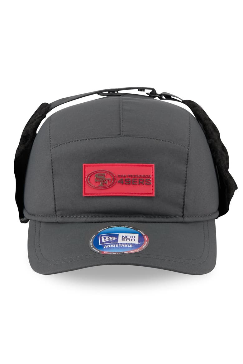 Men's New Era Charcoal San Francisco 49ers 2025 Sideline Cold Weather Runner Dog Ear Adjustable Hat, Alternate, color, Charcoal