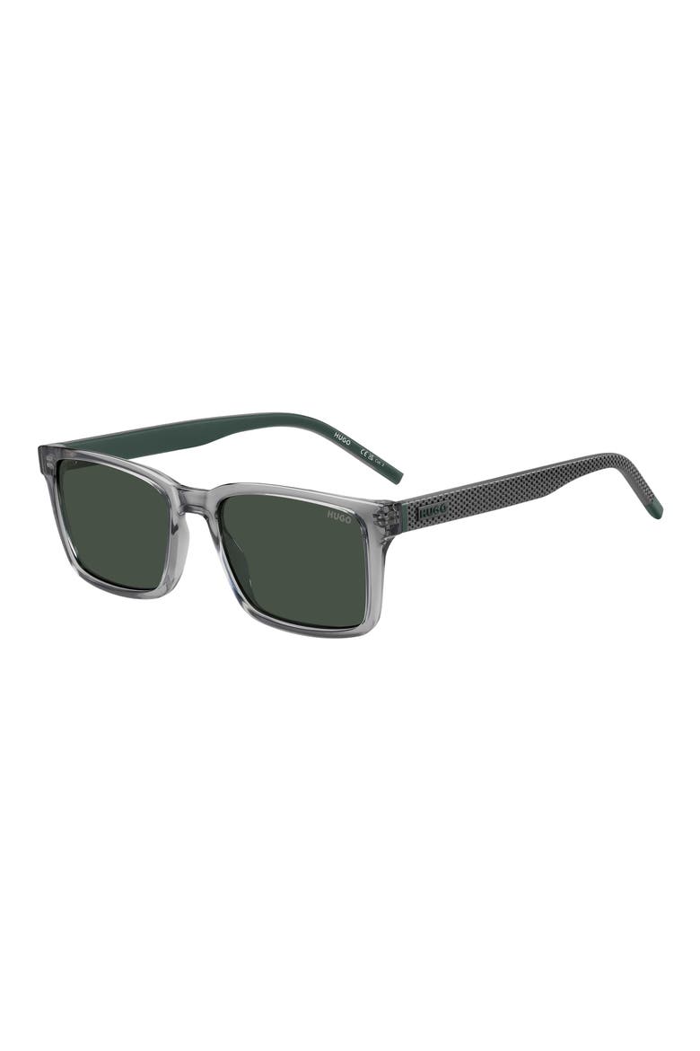 55mm Rectangular Sunglasses, Alternate, color, GREY/ GREEN