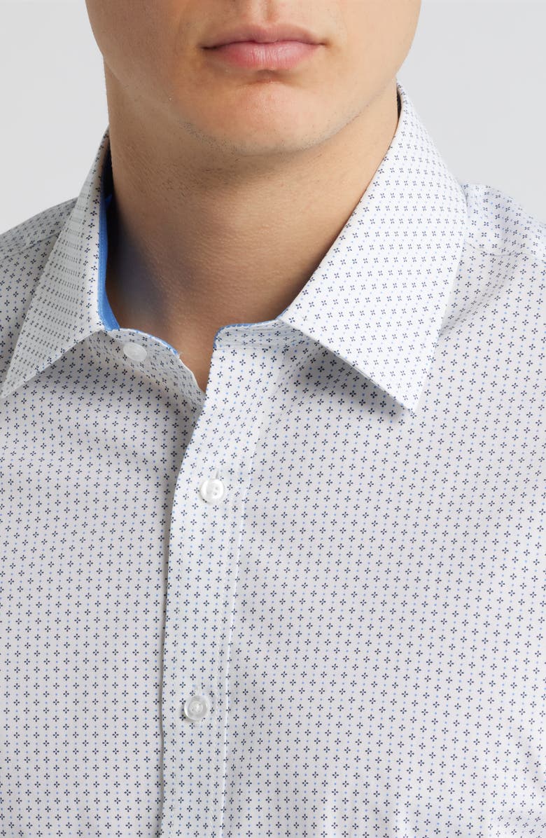 DANIEL HECHTER Paris Modern Fit Neat Floral Print Cotton Dress Shirt, Alternate, color, 