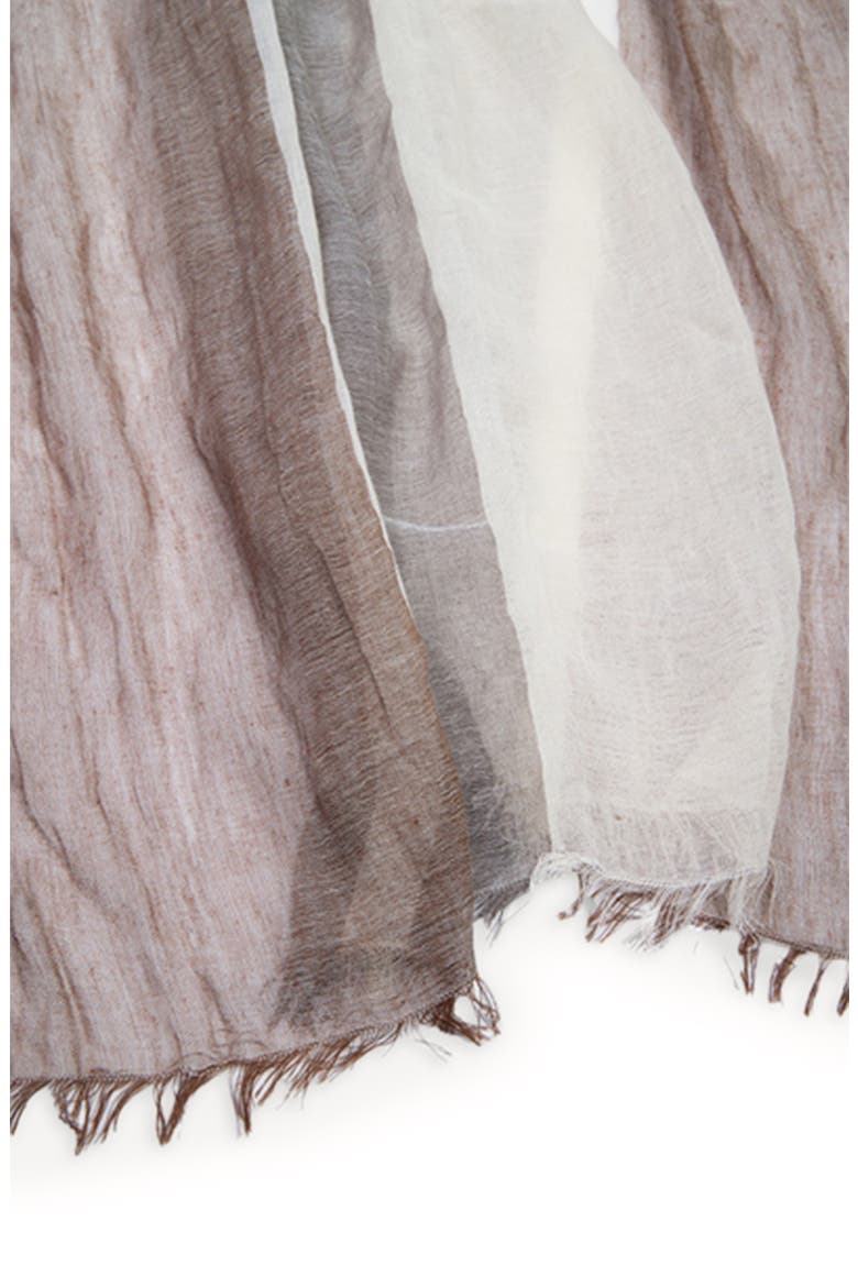 Stripe Print Scarf, Alternate, color, BROWN