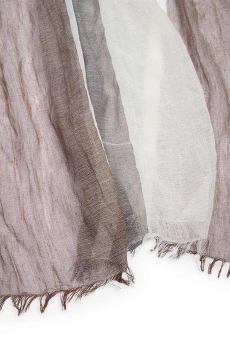 SAACHI Stripe Print Scarf, Alternate, color, Brown