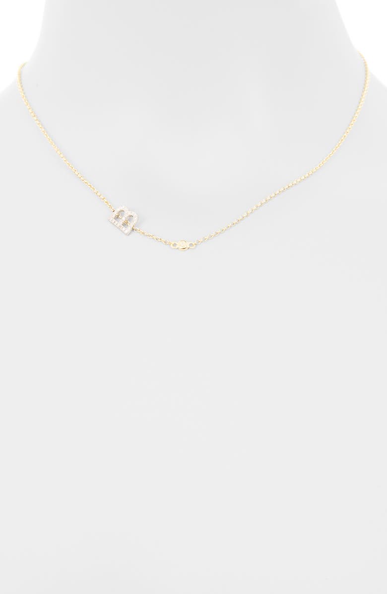MESHMERISE Bezel Diamond Initial Chain Necklace - 0.2ct., Alternate, color, White-B