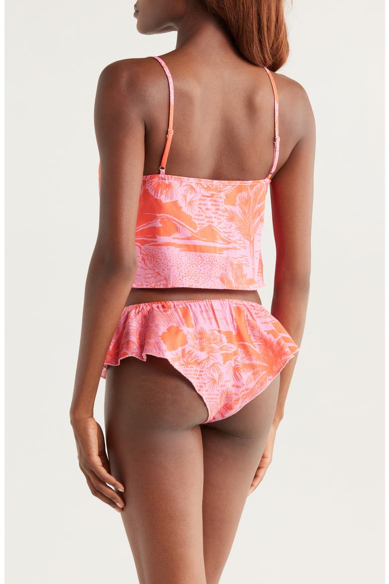 Print Crop Camisole & Flutter Panties Set, Alternate, color, TROPICAL TOILE